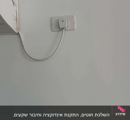 שקע חשמלי עם כבל מחובר לקיר